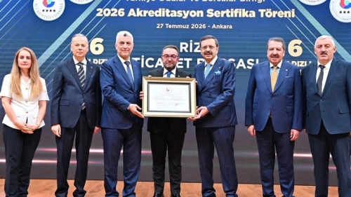 Rize Ticaret Borsası 6 Yıldızlı Akreditasyon Sertifikasını Aldı