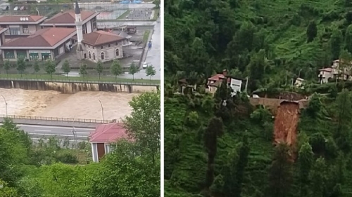 Rize’de Aşırı Yağış Heyelana Yol Açtı